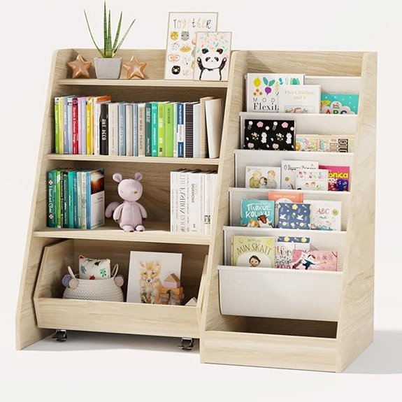 COZPAW Kids’ 4-Tier Shelf with Storage and Pockets
