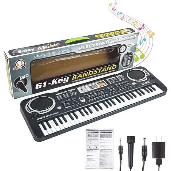 61-Key Digital Piano for Kids with Microphone and Demos