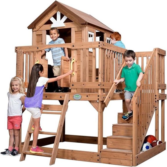 Backyard Discovery Kids Playhouse with Play Kitchen