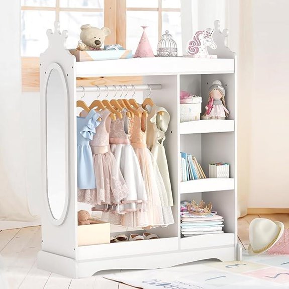 Curipeer Kids Dress-up Storage Wardrobe with Mirror