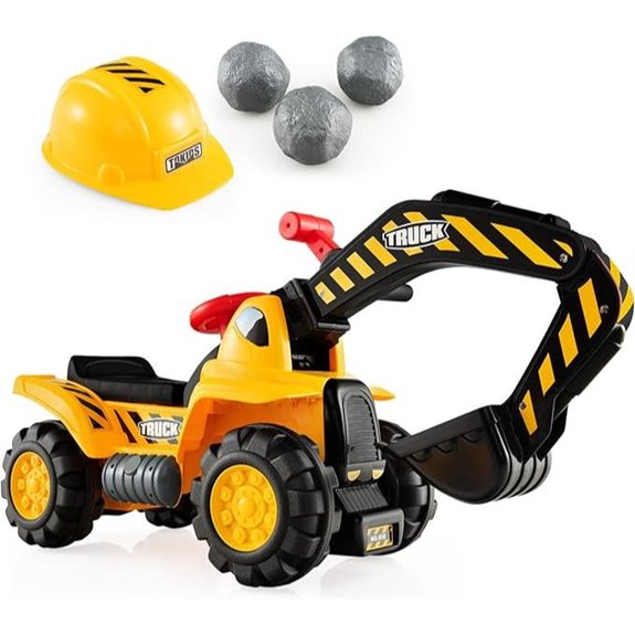 Costzon Ride-On Excavator with Helmet and Accessories
