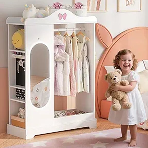Kids Armoire with Jewelry Storage and Mirror