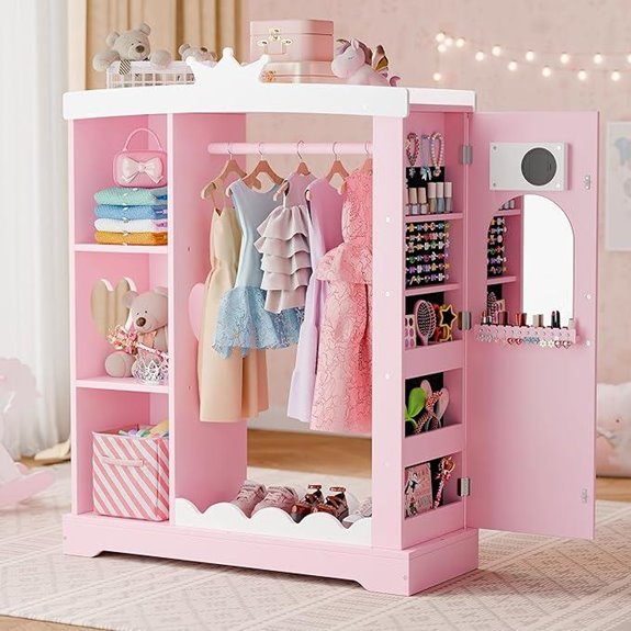 Xilingol Kids Armoire with Jewelry & Mirror