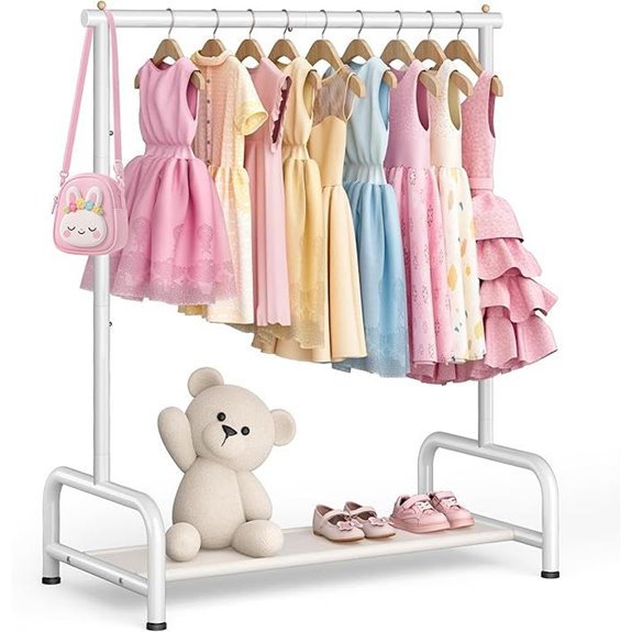 Sleeping Lamb Kids Clothing Rack with Storage Shelf