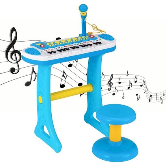 Kids Electronic Piano with Microphone and Lights