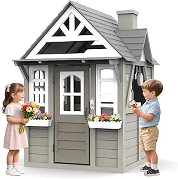 Kids Outdoor Playhouse with Kitchen and Accessories