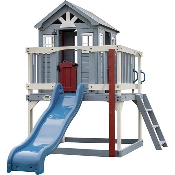 Backyard Discovery Kids Playhouse with Slide and Accessories