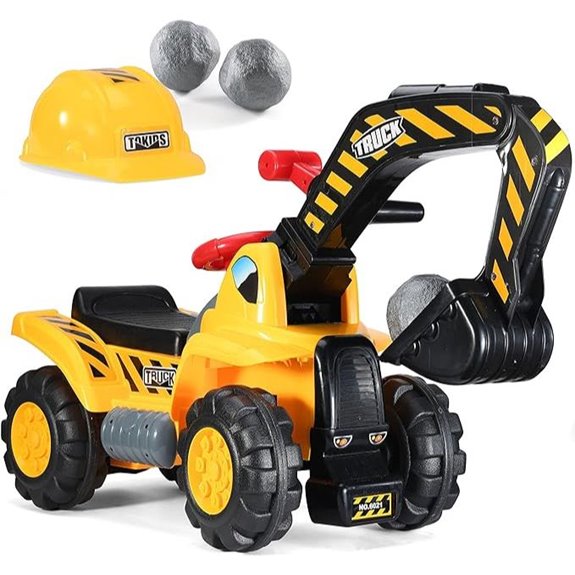 Play22 Ride-On Toy Excavator for Kids with Helmet