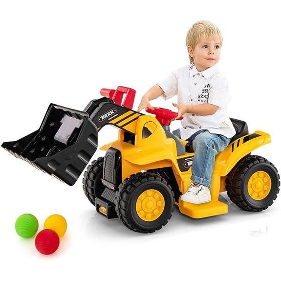 Costzon 2-in-1 Ride-On Excavator with Balls & Hoop
