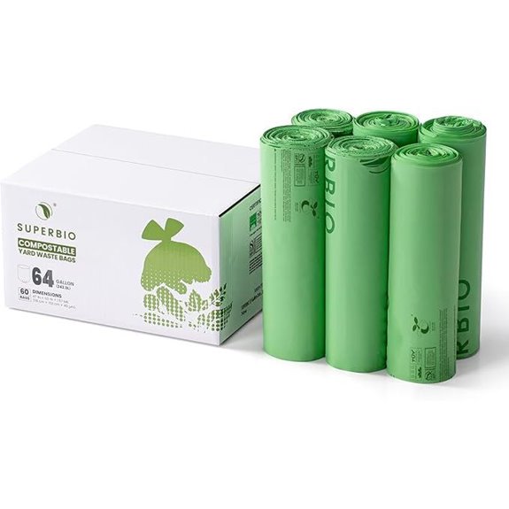 Superbio 64 Gallon Compostable Yard Waste Bags (60 Pack)