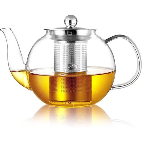 CNGLASS 40oz Glass Teapot with Infuser