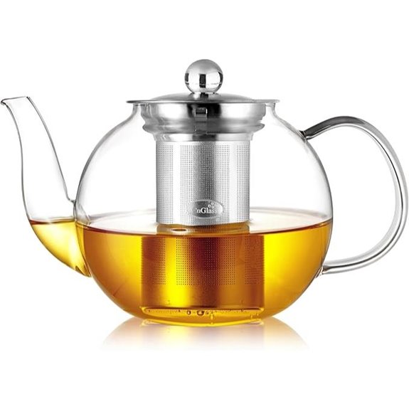 CNGLASS 900ml Glass Teapot with Infuser