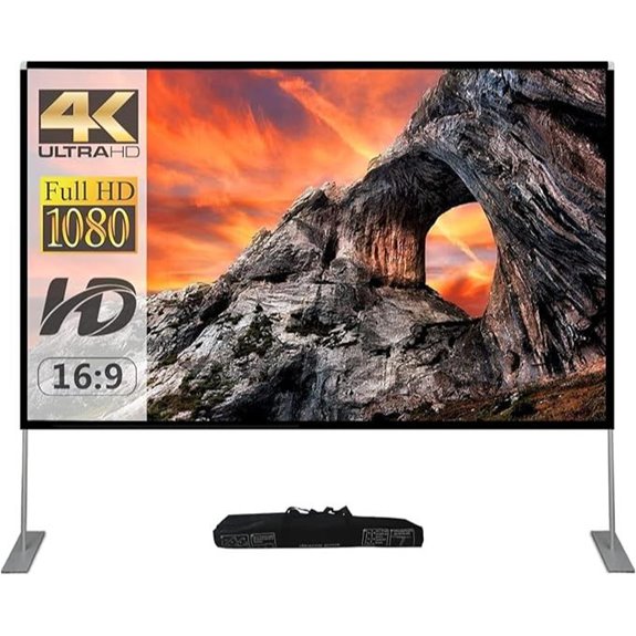 Outdoor 100-Inch Portable Projector Screen with Stand