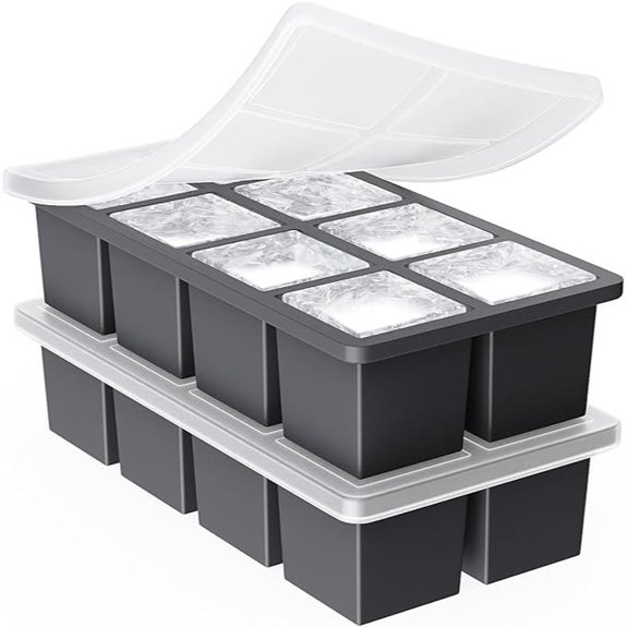 GGOW Large Silicone Ice Cube Trays for Whiskey