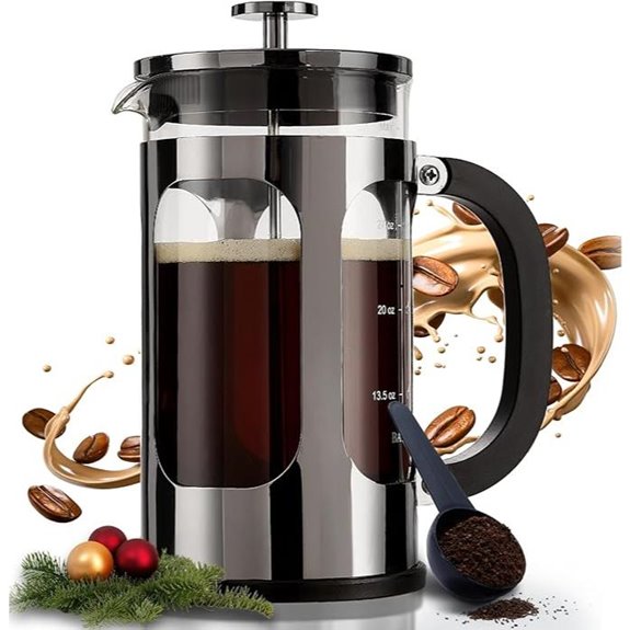 BAYKA 34oz Stainless Steel French Press Coffee Maker