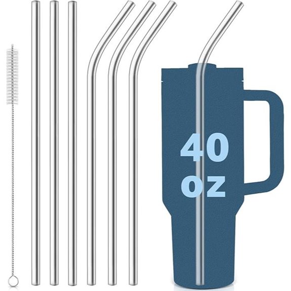 Stanley Quencher 40oz Tumbler Stainless Steel Straws (6)