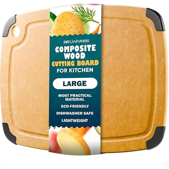 Eco-Friendly Large Wooden Cutting Board with Non-Slip Feet