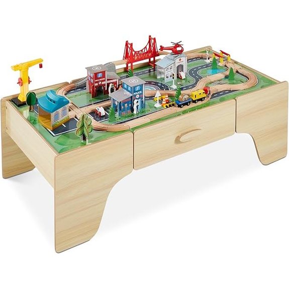 Best Choice 50in 70-Piece Wooden Train Table Set