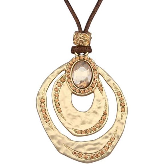 GelConnie Leather Necklace with Wooden Pendant