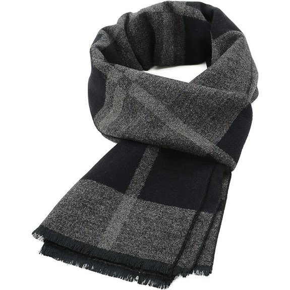 American Trends Men's Winter Plaid Tassel Scarf