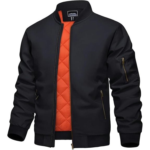 KEFITEVD Men's Winter Bomber Jacket Windbreaker