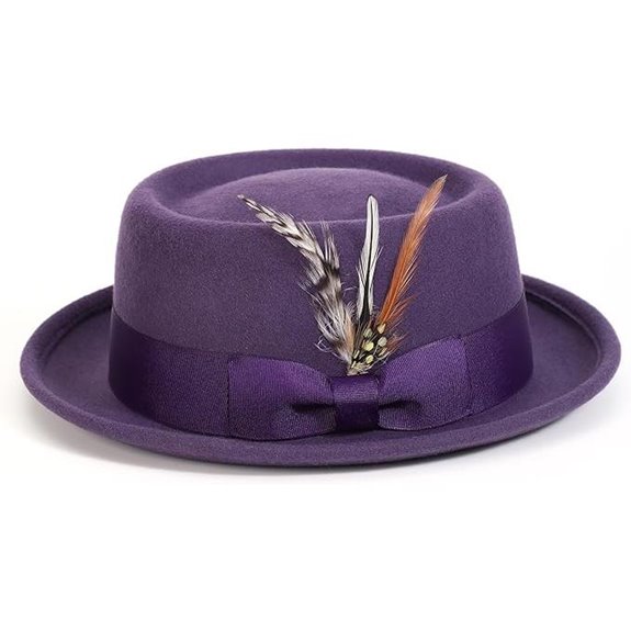 Montique Wool-Feel Pork Pie Fedora Hat for Men
