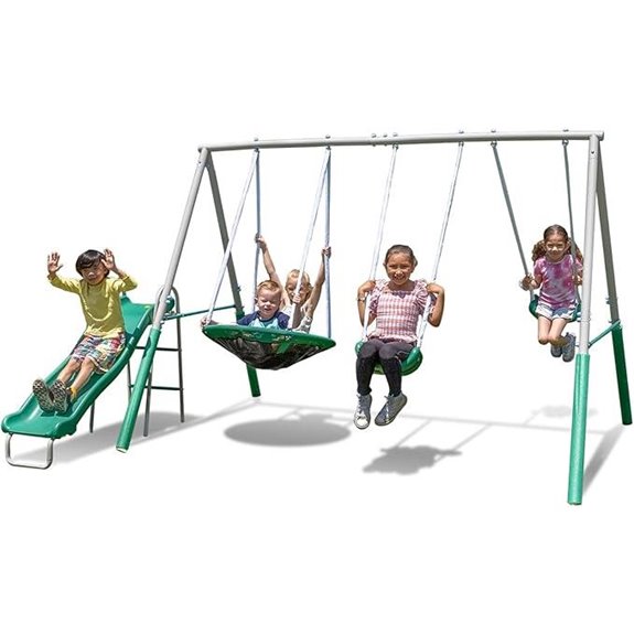 Sportspower Northridge Metal Swing Set with Slide