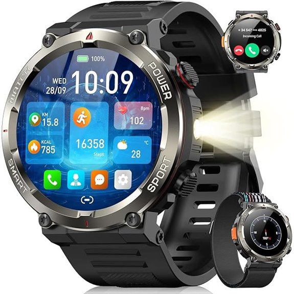 Military Smart Watch for Men with Calls & Fitness