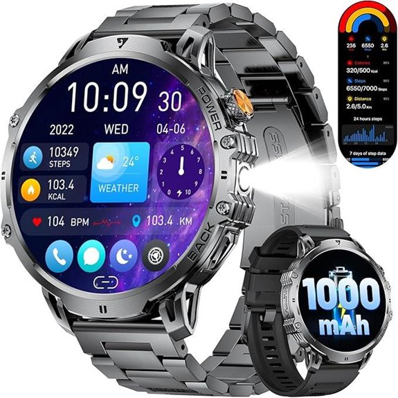 LIGE Military Smartwatch for Men with 2 Bands