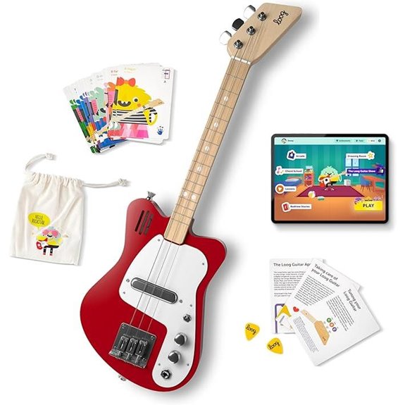Loog Mini Electric Kids Guitar with Amp & Lessons