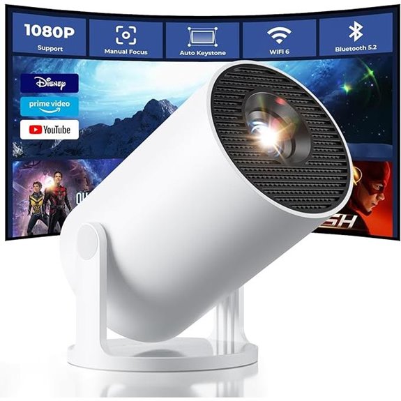 CLOKOWE Mini WiFi Bluetooth Projector with Auto Keystone