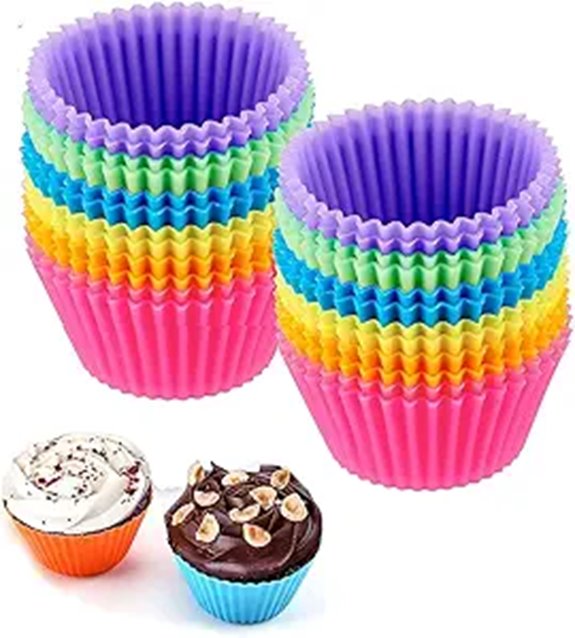 Reusable Silicone Cupcake Liners 24 Pack Multicolor