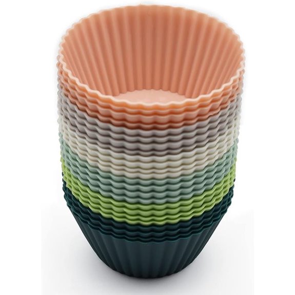 Reusable Silicone Muffin Cups 24 Pack Multicolor