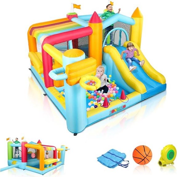 JOYMOR 9-in-1 Bounce House with Basketball Hoop