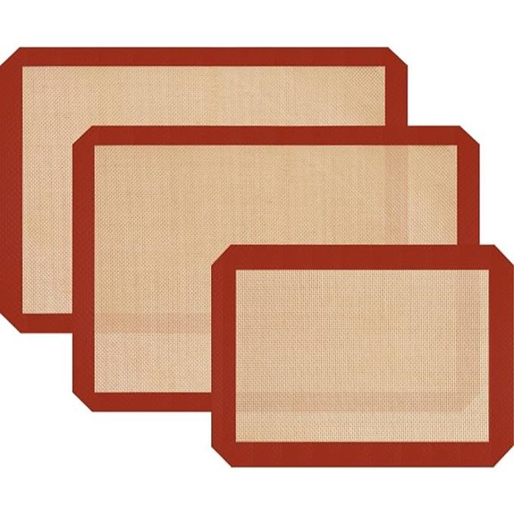 Silicone Baking Mats 3-Pack Non-Stick Oven Baking Sheets