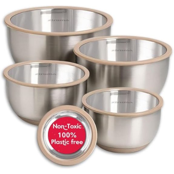 Ziruma Non-Toxic Mixing Bowls with Lids (5 Pack)