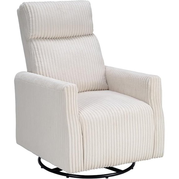 CANMOV Swivel Nursery Glider Chair with High Back