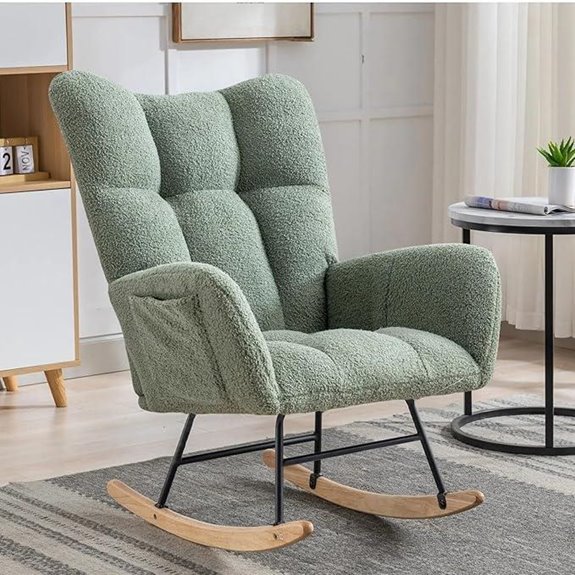 Nursery Teddy Upholstered Glider Rocker Chair