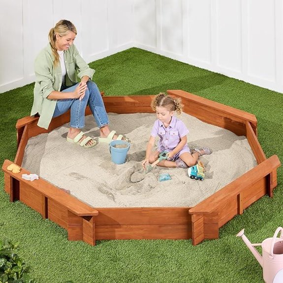 Best Choice Kids Octagonal Wooden Sandbox with Cover
