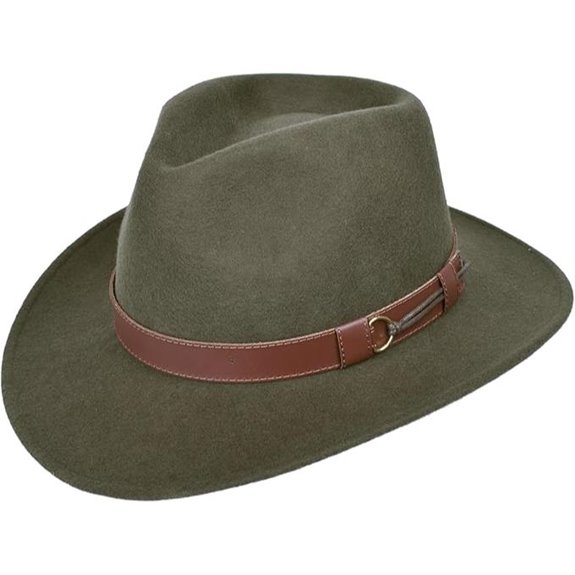 Outback Wool Felt Cowboy Fedora Hat for Men Women