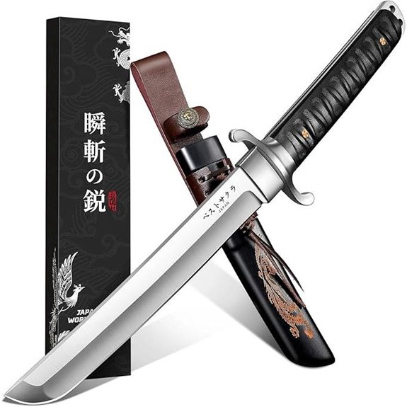 Japanese Tanto Knife with Phoenix Sheath