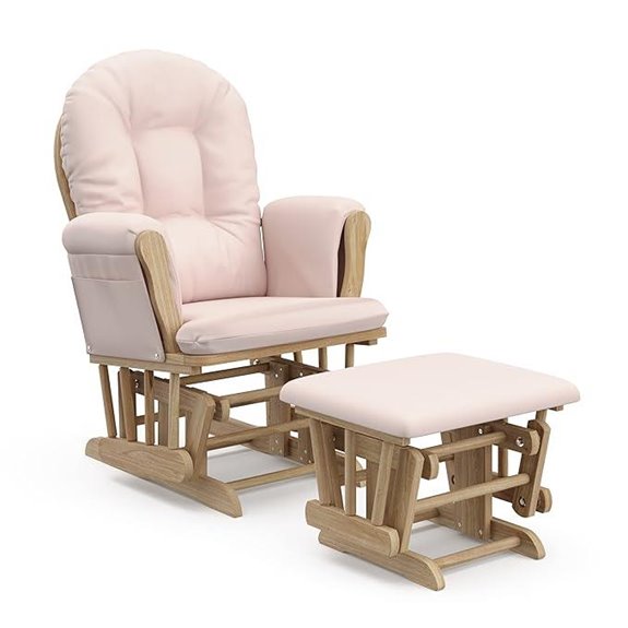 Storkcraft Hoop Glider & Ottoman Natural/Pink