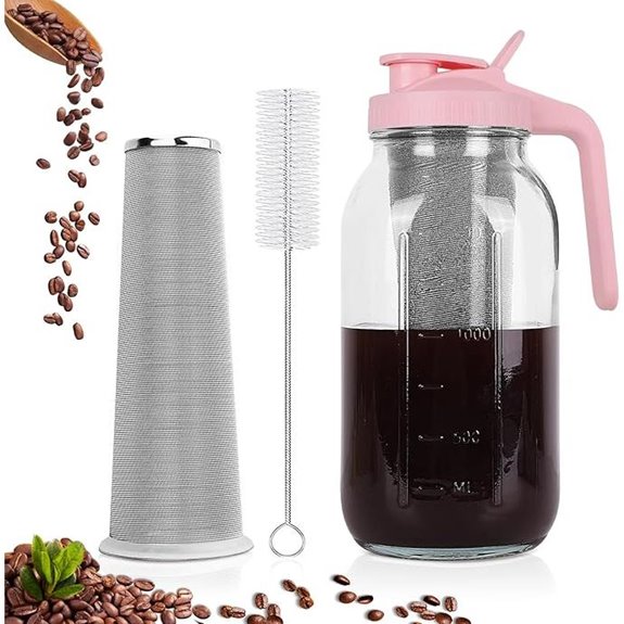 Cold Brew Coffee Maker in Mason Jar (Pink)