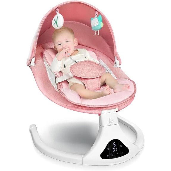 Portable Electric Baby Swing with Remote and 5 Speeds