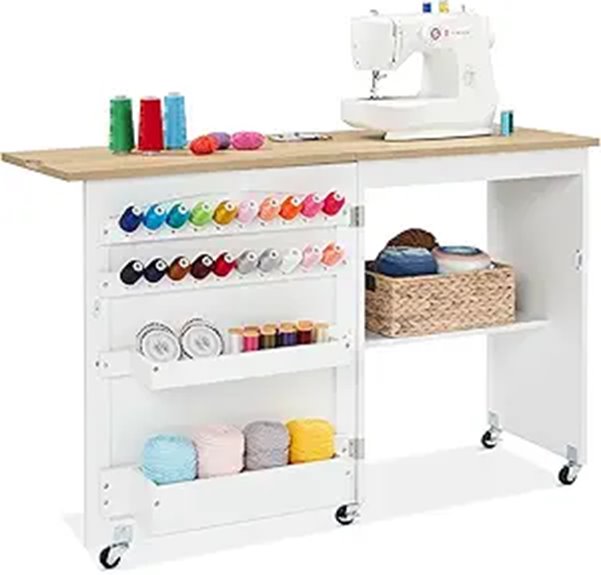 Best Choice Folding Sewing Table with Storage