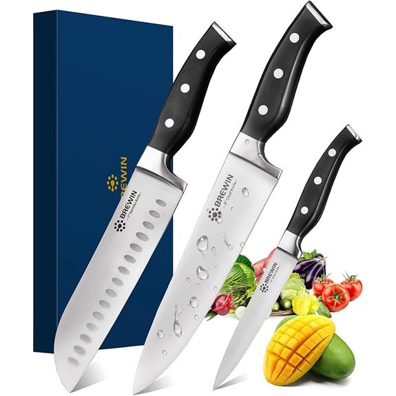 Brewin 3PC Chef Knife Set for Kitchen Cooking