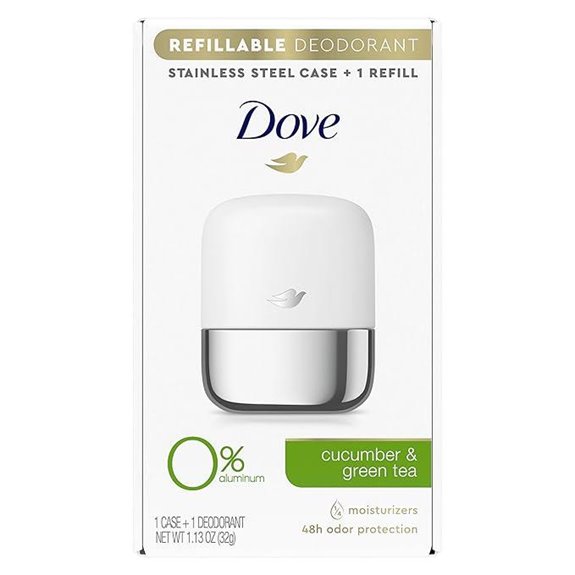 Dove Refillable Deodorant Kit Aluminum-Free Cucumber & Green Tea