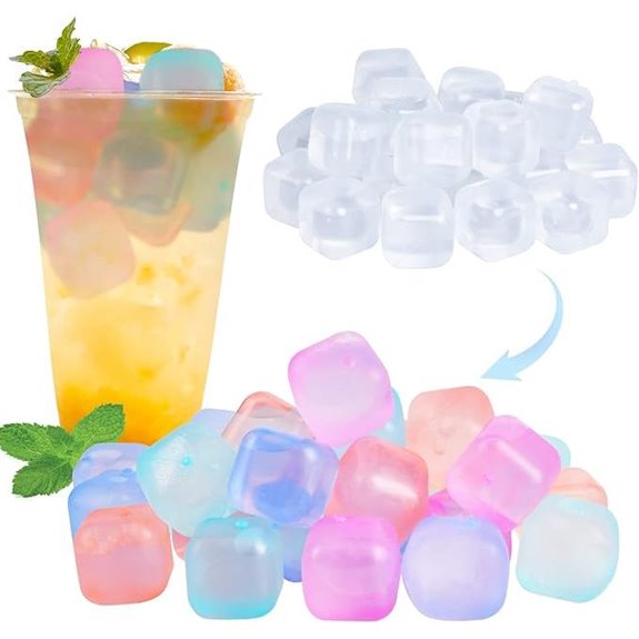 80 Pack Reusable Color-changing Ice Cubes for Drinks