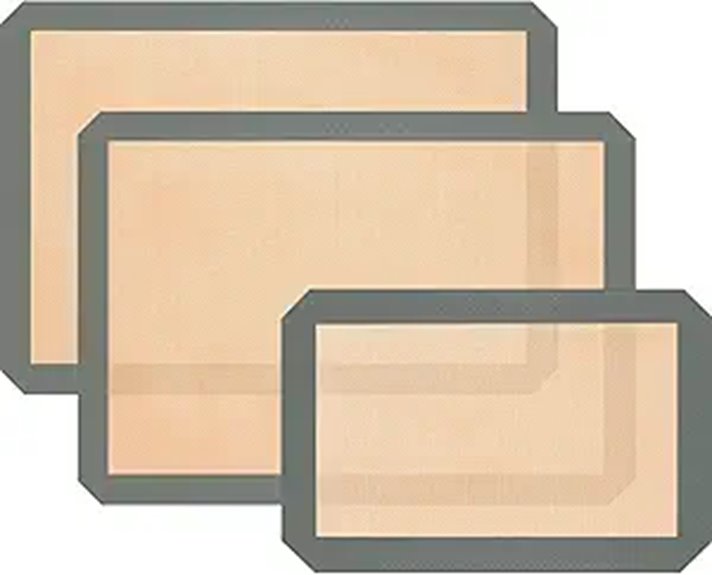 Silicone Baking Mats 3-Pack Non-Stick Reusable Oven Sheets