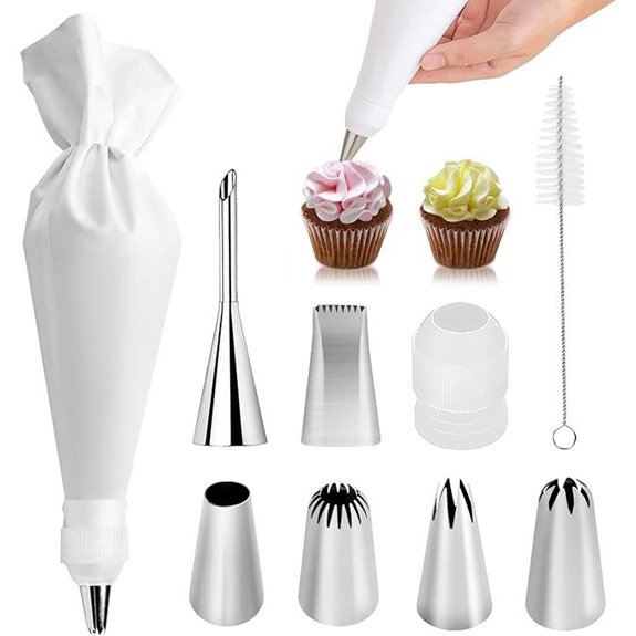 9-Piece Reusable Piping Bag and Tips Set